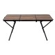 ALSANIDI, Foldable Aluminum Table, Foldable Table for Outdoor and Home Gardens, Brown, Size120*60*28*56Cm