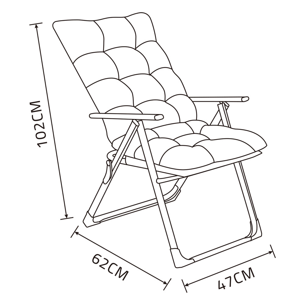 ALSANIDI, Foldable Camping Chair, Trips Chair, Gray, Size102*62*67 Cm