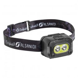 ALSANIDI, LED Headlamp for Camping, Handheld Flashlight, Black, Size 6*3.7*4.1 Cm