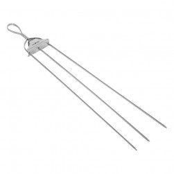 ALSANIDI, Stainless steel skewers for grilling, BBQ skewers, Silver, Size50*9*2 Cm