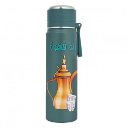 ALSANIDI, Hot and cold Stainless steel Thermos for tea and coffee, Tea and coffee Thermos for trips, Green, capacity 550 ml