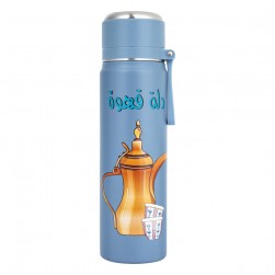 ALSANIDI, Hot and cold Stainless steel Thermos for tea and coffee, Tea and coffee Thermos for trips, Blue, capacity 550 ml