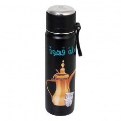 ALSANIDI, Hot and cold Stainless steel Thermos for tea and coffee, Tea and coffee Thermos for trips, Black, capacity 550 ml