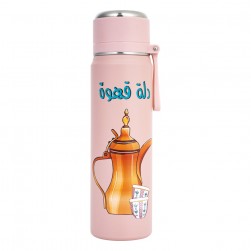 ALSANIDI, Hot and cold Stainless steel Thermos for tea and coffee, Tea and coffee Thermos for trips, Pink, capacity 550 ml