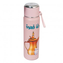 ALSANIDI, Hot and cold Stainless steel Thermos for tea and coffee, Tea and coffee Thermos for trips, Pink, capacity 550 ml