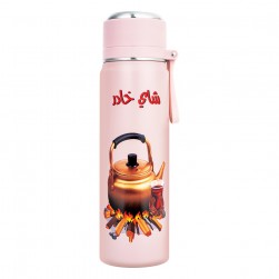 ALSANIDI, Hot and cold Stainless steel Thermos for tea and coffee, Tea and coffee Thermos for trips, Pink, capacity 550 ml