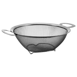 ALSANIDI, Stainless steel rice strainer, Rice, Vegetables and fruits strainer, Silver, Size 24 Cm