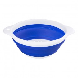 ALSANIDI, Foldable Silicone strainer, Rice, Vegetables and fruits strainer, Blue, Small