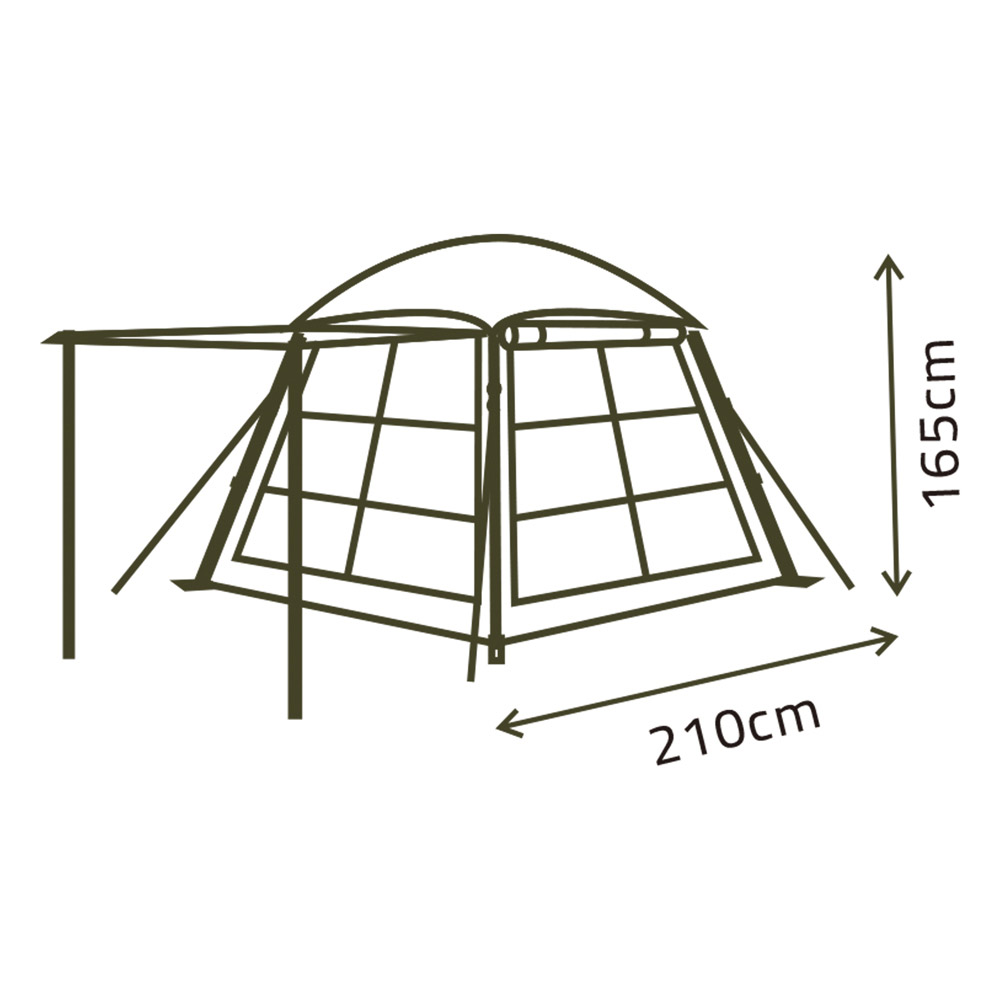 DPT, Camping Tent, Gray, Size 210*210*165 Cm