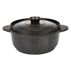 ALSANIDI, Cast Aluminum Cooking Pot, Ceramic cooking pot, Black, Size 24 Cm