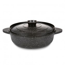 ALSANIDI, Cast Aluminum Cooking Pot, Ceramic cooking pot, Black, Size 32 Cm