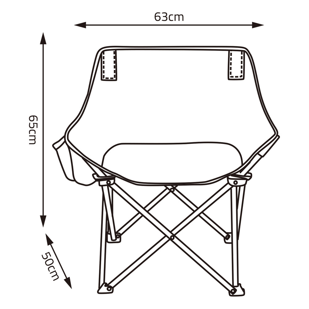 ALSANIDI, Foldable travel chair, Camping Chair, Black, Size63*50*65Cm