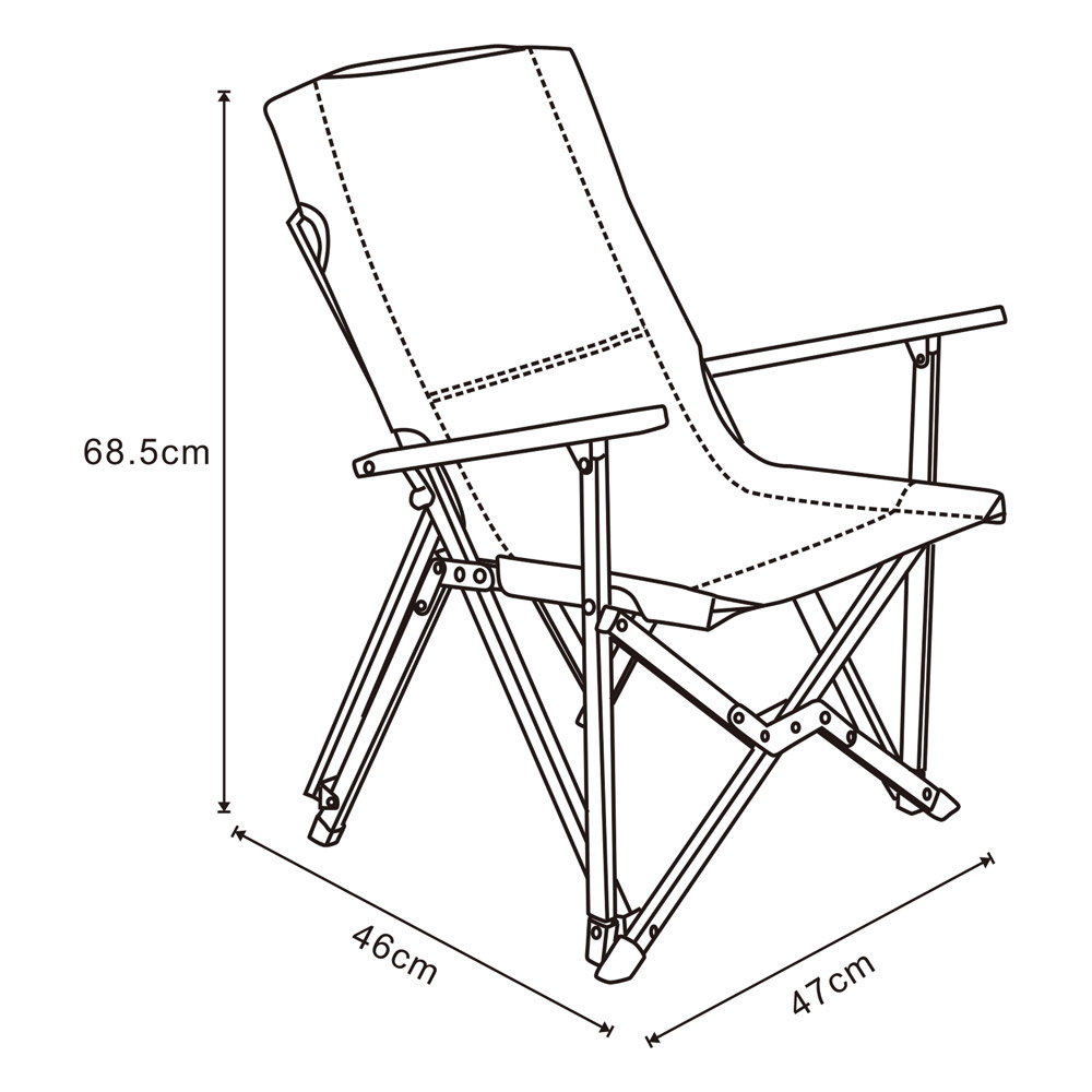 DPT, AlOla foldable travel chair, Camping Chair, White, Size47*46*68.5Cm