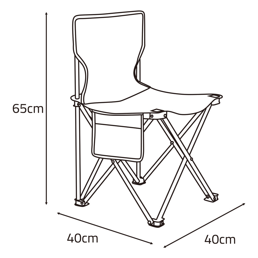 ALSANIDI, Foldable travel chair, Camping Chair, White, Size40*40*65Cm