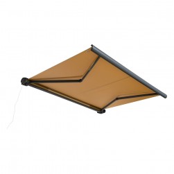 ALSANIDI, Electric aluminum movable umbrella, Portable Car Umbrella, Beige, Size3000*2500 Cm