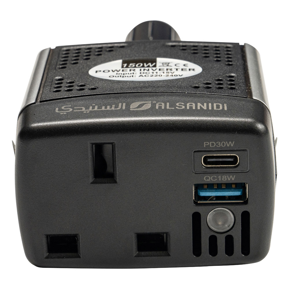 ALSANIDI, Car Power Converter, 23 volt power adapter, Black, capacity 150 Watt