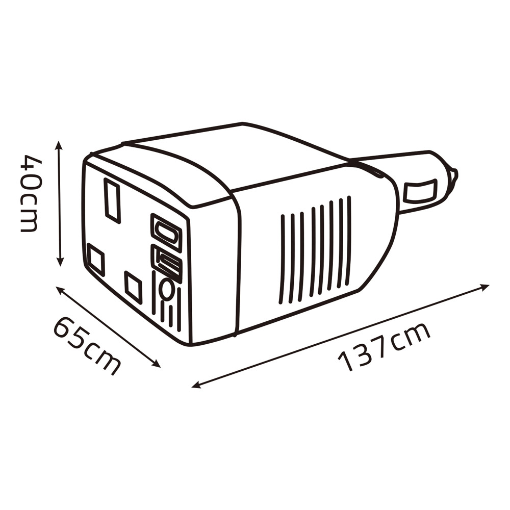 ALSANIDI, Car Power Converter, 23 volt power adapter, Black, capacity 150 Watt