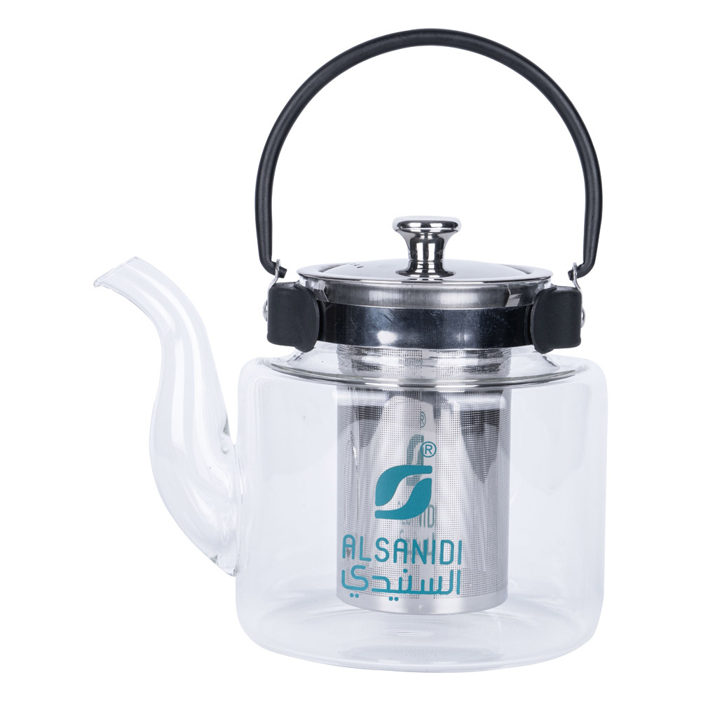 ALSANIDI, Glass teapot, Teapot with strainer, Transparent , capacity 1200 ml