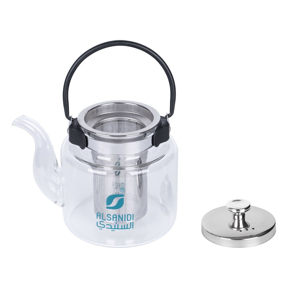 ALSANIDI, Glass teapot, Teapot with strainer, Transparent , capacity 1200 ml