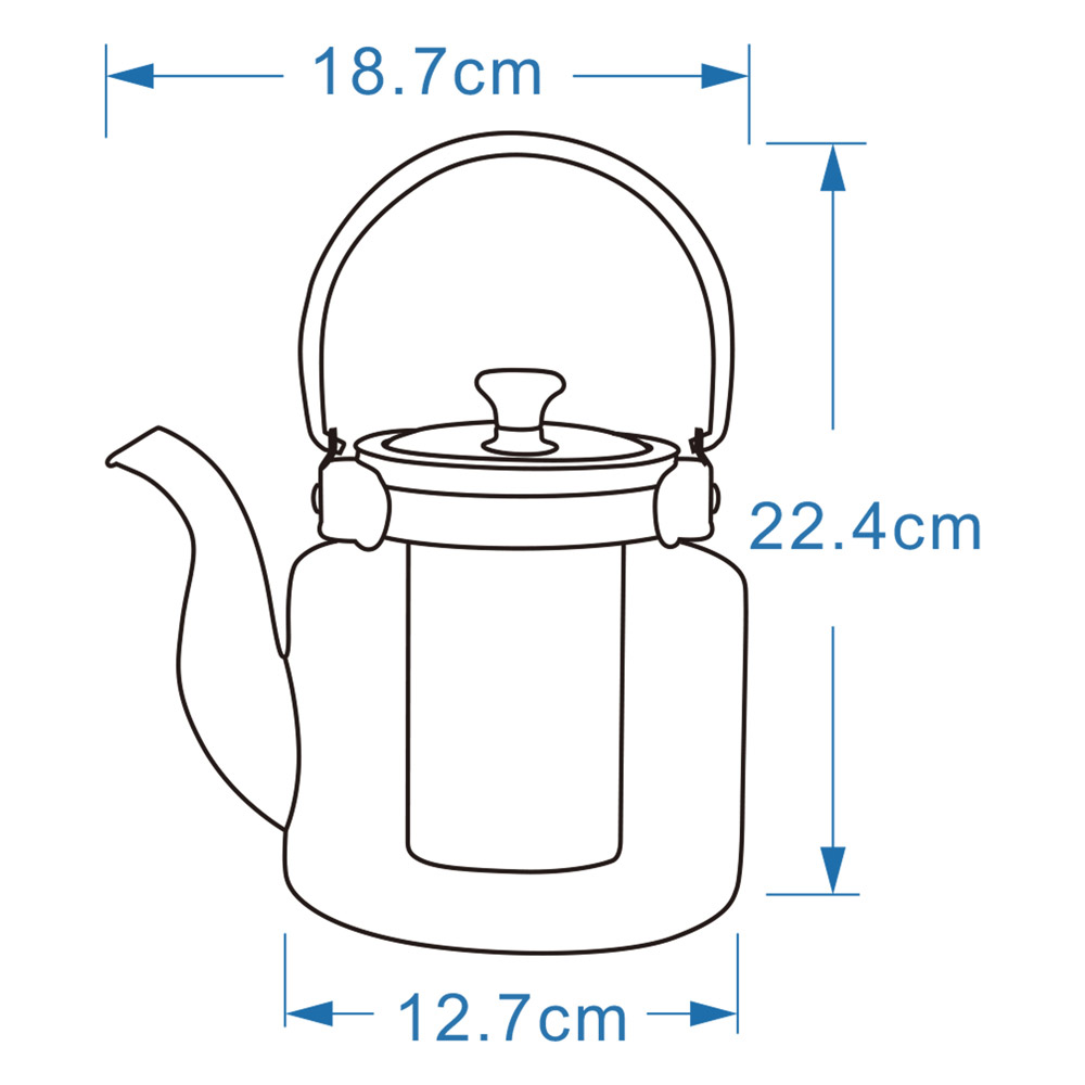 ALSANIDI, Glass teapot, Teapot with strainer, Transparent , capacity 1200 ml