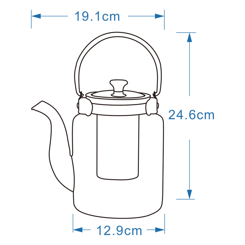 ALSANIDI, Glass teapot, Teapot with strainer, Transparent , capacity 1500 ml