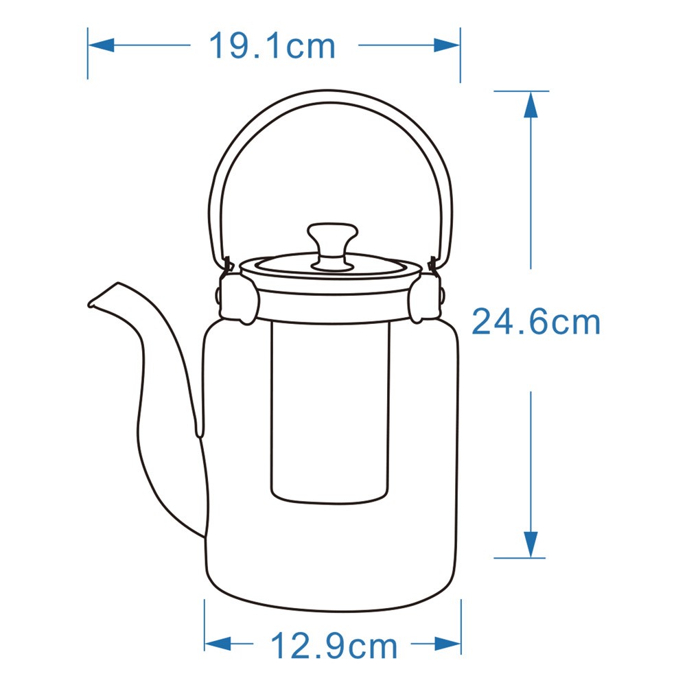 ALSANIDI, Glass teapot, Teapot with strainer, Transparent , capacity 1500 ml