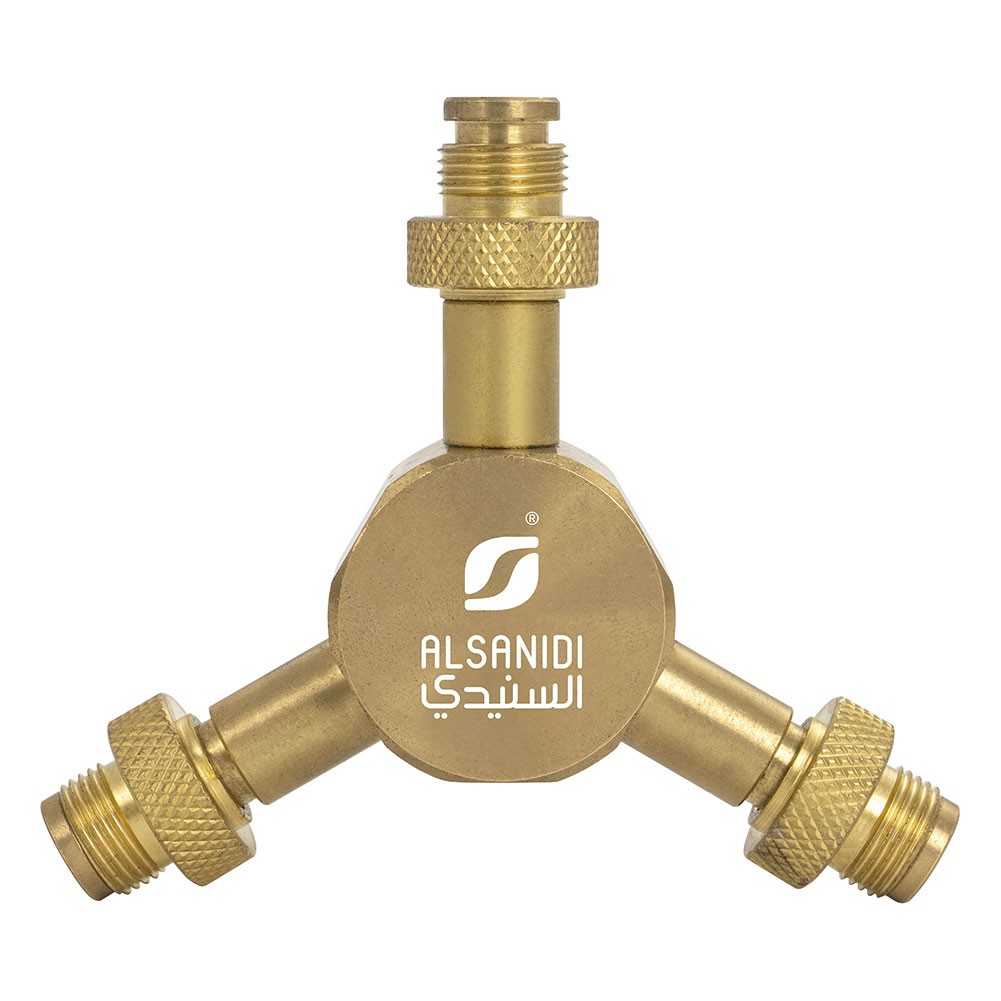 ALSANIDI, Gas stove adapter, Dafur adapter, Gold, Size L:7.7*W:6.8*H:3.2 Cm