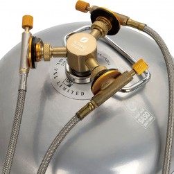 ALSANIDI, Gas stove adapter, Dafur adapter, Gold, Size L:7.7*W:6.8*H:3.2 Cm