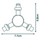 ALSANIDI, Gas stove adapter, Dafur adapter, Gold, Size L:7.7*W:6.8*H:3.2 Cm