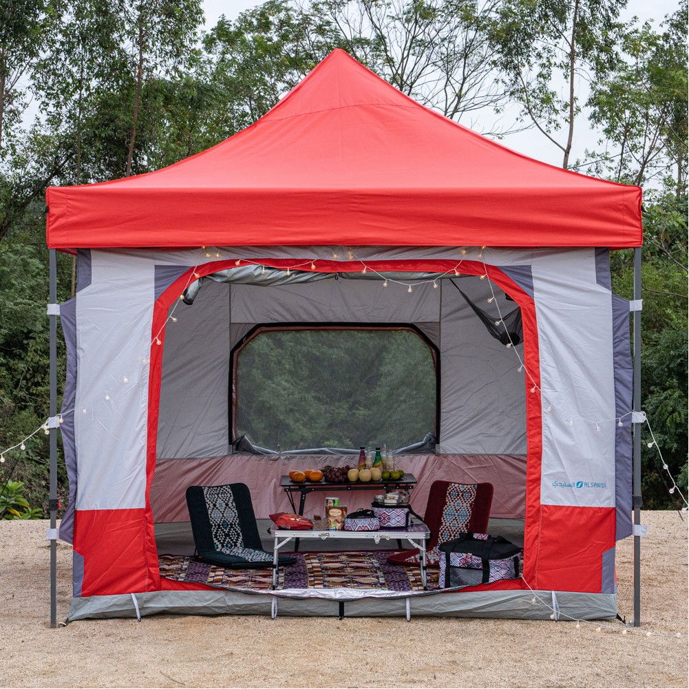 ALSANIDI, Garden and camp umbrellas, Oxford umbrella, Red*Gray, L:250*W:250*H:300-330CM