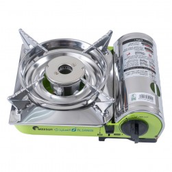 Maxsun, Portable Gas Stove for Travel and Camping, Outdoor Cooking Gas Stove, Green, Size24.5*20.4*10Cm