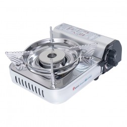 Maxsun, Portable Gas Stove for Travel and Camping, Outdoor Cooking Gas Stove, Silver, Size24.5*20.4*10Cm