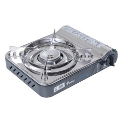 Maxsun, Portable Gas Stove for Travel and Camping, Outdoor Cooking Gas Stove, Silver, Size 32.9*27.7*10.1 Cm