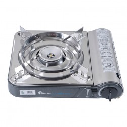 Maxsun, Portable Gas Stove for Travel and Camping, Outdoor Cooking Gas Stove, Silver, Size 32.9*27.7*10.1 Cm