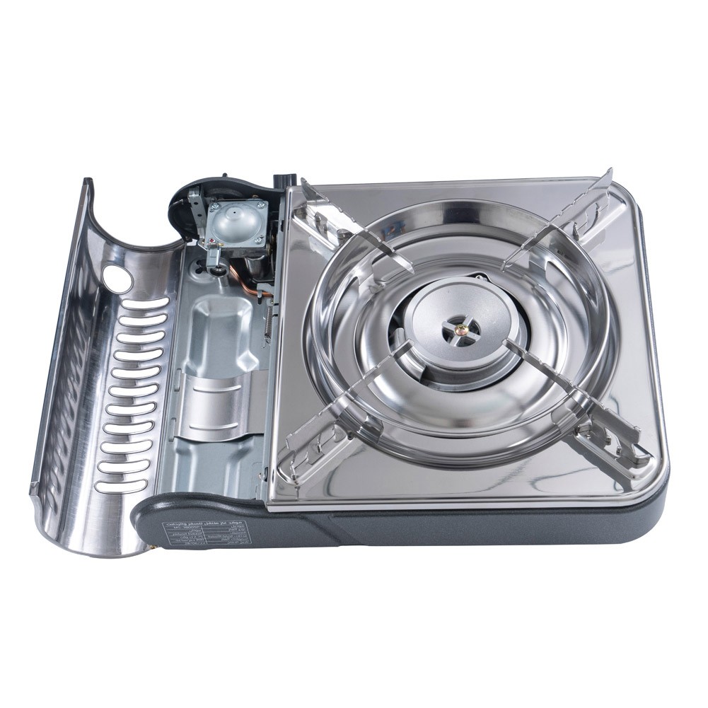 Maxsun, Portable Gas Stove for Travel and Camping, Outdoor Cooking Gas Stove, Silver, Size 32.9*27.7*10.1 Cm