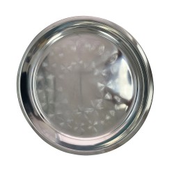 ALSANIDI, Stainless Steel bowel, Trips plates, Silver, Size 35 Cm