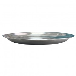 ALSANIDI, Stainless Steel bowel, Trips plates, Silver, Size 35 Cm