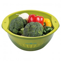 ALSANIDI, Plastic rice and Vegetables strainer, Rice, Vegetables and fruits strainer, Green, Size 25 Cm