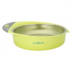 ALSANIDI, Stainless steel rice strainer, Rice, Vegetables and fruits strainer, Green, Size 27.5*8.2 Cm