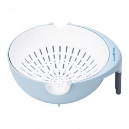 ALSANIDI, Plastic Movable rice and Vegetables strainer, Rice, Vegetables and fruits strainer, Blue Light, Size 23 Cm