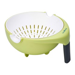 ALSANIDI, Plastic Movable rice and Vegetables strainer, Rice, Vegetables and fruits strainer, Green, Size 23 Cm