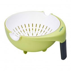 ALSANIDI, Plastic Movable rice and Vegetables strainer, Rice, Vegetables and fruits strainer, Green, Size 26 Cm