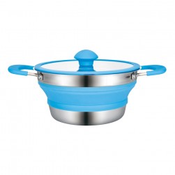 DPT, Silicone pot, Foldable pot, Blue, capacity 1.8 L