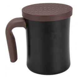 DPT, Stainless steel Liquid cup with Silicone Lid, Coffee cup for trips and travel, Black, capacity 350 ml