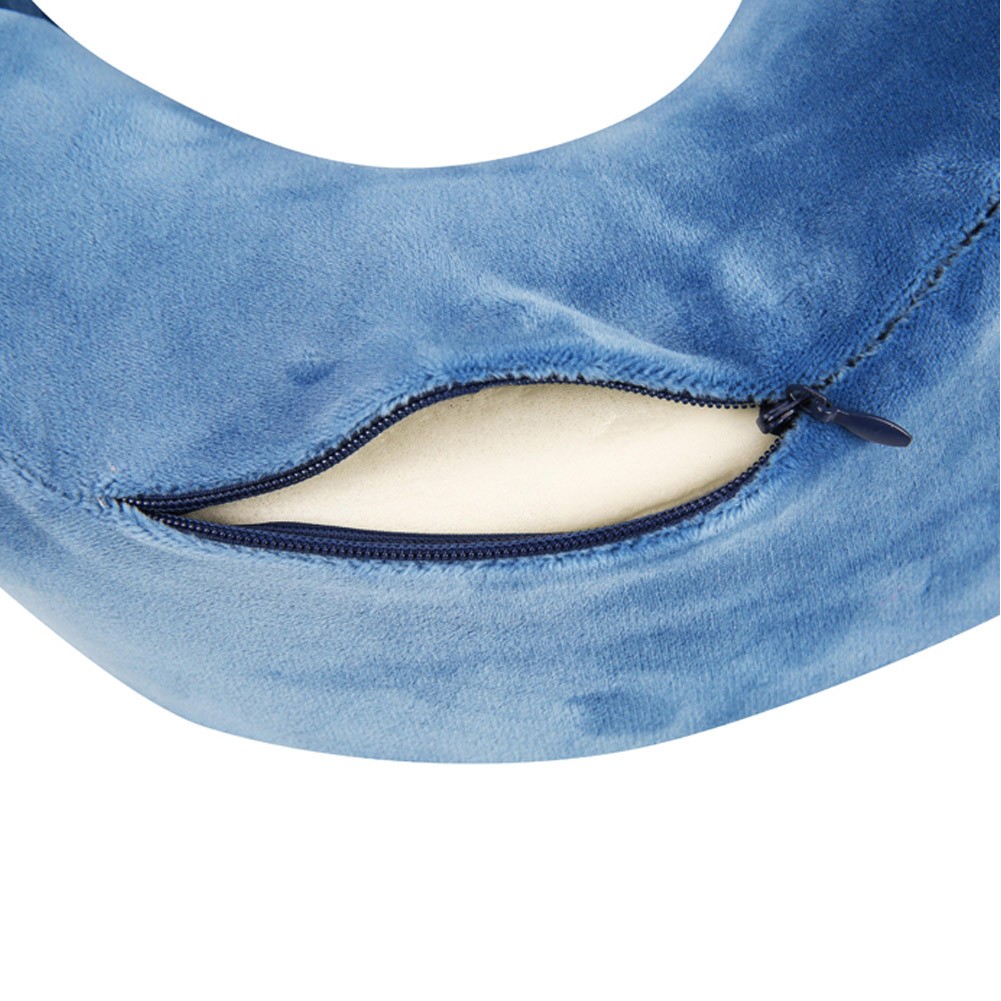 DPT, Medical pillow with memory foam filling, Portable Neck Pillow, Blue, Size 27 Cm