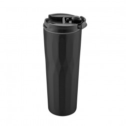 ALSANIDI, Stainless steel tea and coffee mug, Coffee cup for trips and travel, Black, Size 6.5*21 Cm capacity 500 ml