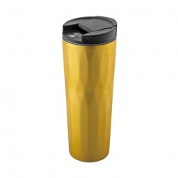 ALSANIDI, Stainless steel tea and coffee mug, Coffee cup for trips and travel, Gold, Size 6.5*21 Cm capacity 500 ml