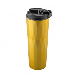 ALSANIDI, Stainless steel tea and coffee mug, Coffee cup for trips and travel, Gold, Size 6.5*21 Cm capacity 500 ml