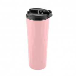 ALSANIDI, Stainless steel tea and coffee mug, Coffee cup for trips and travel, Pink, Size 6.5*21 Cm capacity 500 ml