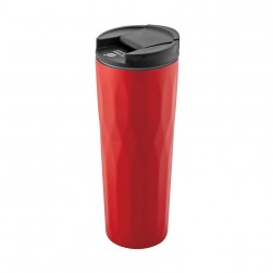 ALSANIDI, Stainless steel tea and coffee mug, Coffee cup for trips and travel, Red, Size 6.5*21 Cm capacity 500 ml